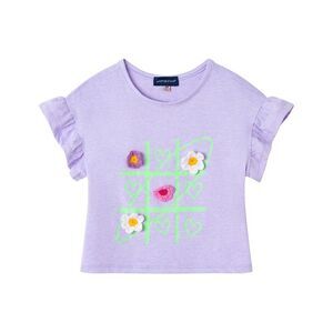 Andy & Evan Girls Slub Ruffle Sleeve T-Shirt, Purple